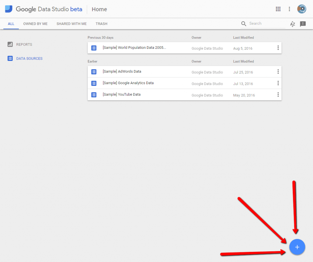 Adding data sources to Google Data Studio