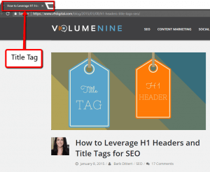 How to Leverage H1 Headers and Title Tags for SEO Volume Nine Title Tag