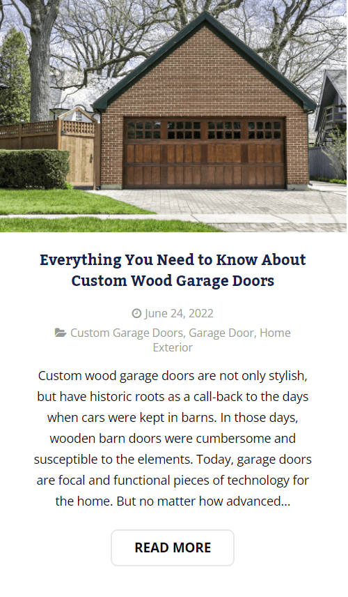 Custom Wood Garage Doors