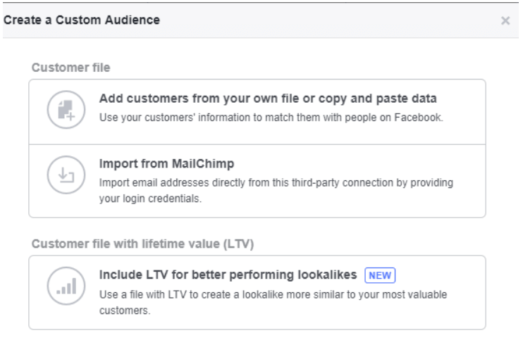 facebook custom audiences customer files