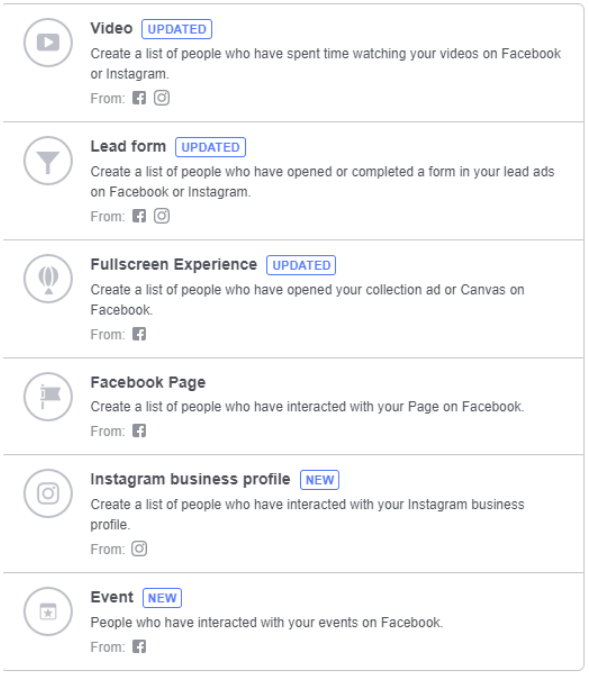 facebook custom audiences engagement