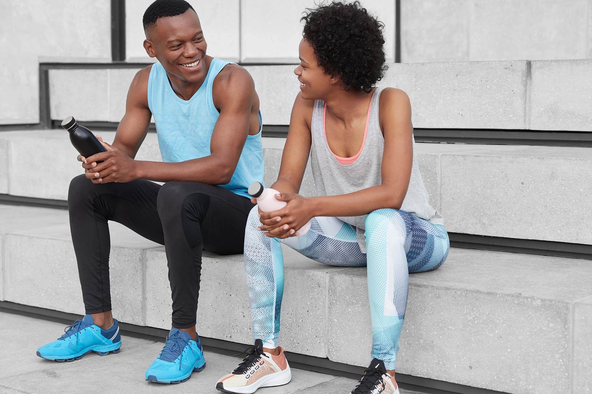 two people working out