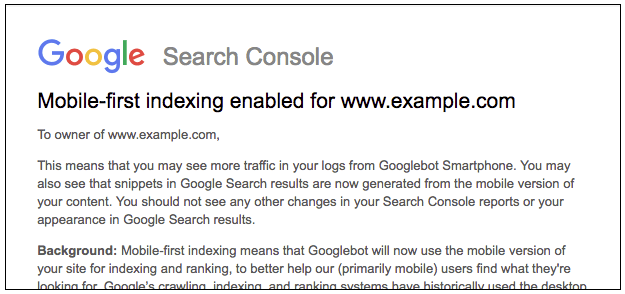 google mobile first index