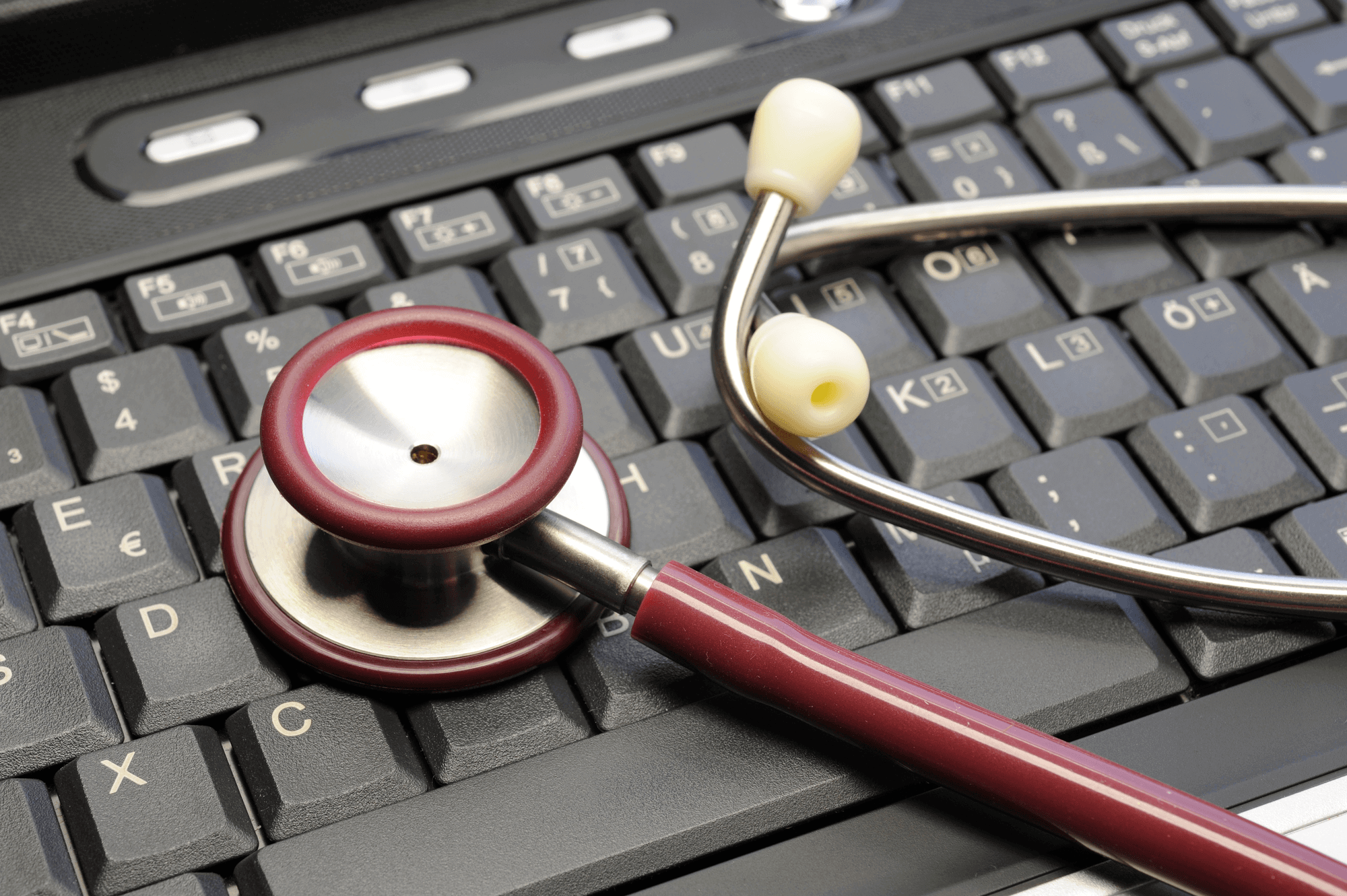 stethoscope on a keyboard