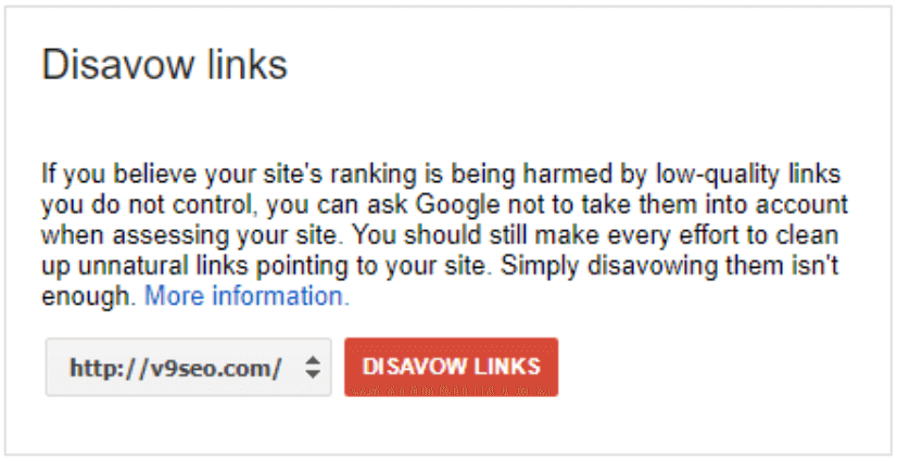 how to disavow links search console