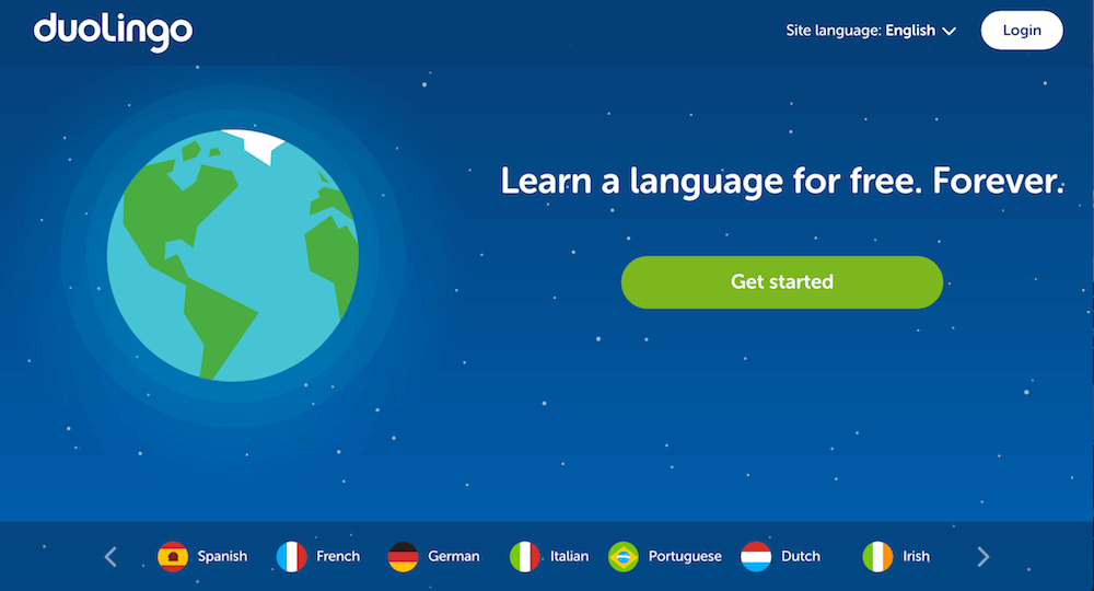 call to action example duolingo